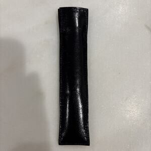 Vintage Shinny Black Leather Single Pen Holder Fountain Pen Pencil Case Sleeve